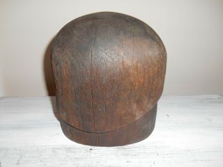 Antique Wood Hat Form Mold Block Crown Millinery 21 - 1/2