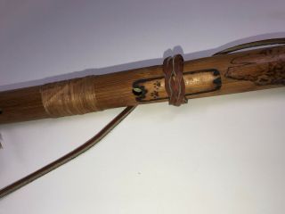 Large Native American Indian Flute with Feather Leather and Sinew Wolf Song 4