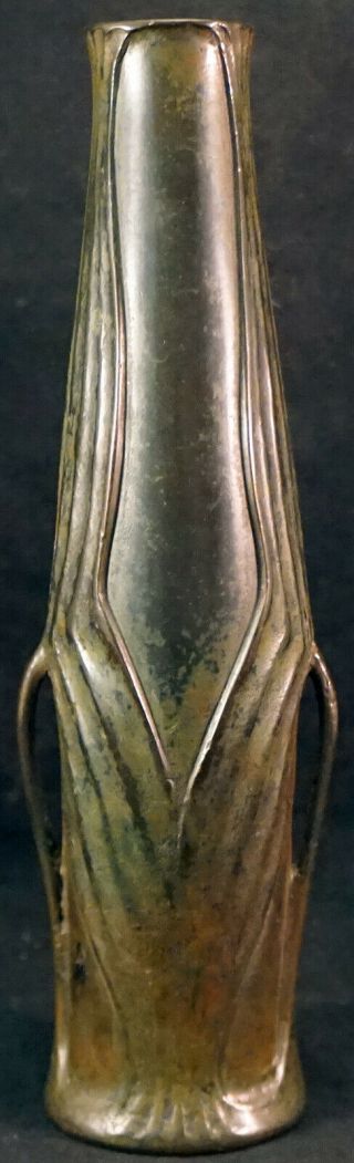 Patinated Bronze Bud Vase Very Art Nouveau - Come Take A Peek