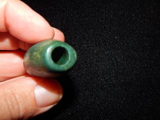 Pre - Columbian Blue Green Jade Bead,  Very Rare Bead,  Costa Rica,  Large Tubular 8