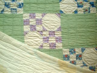 ANTIQUE VINTAGE 1930S JADITE 9 - PATCH OCTAGON FOLK - ART PATCHWORK QUILT WOW 4