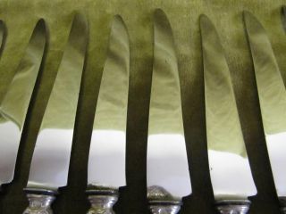 20th c french sterling silver (handles) 12 dessert knives rococo st Lapparra 12