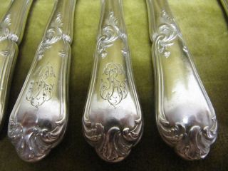 20th c french sterling silver (handles) 12 dessert knives rococo st Lapparra 3