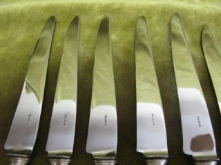20th c french sterling silver (handles) 12 dessert knives rococo st Lapparra 5