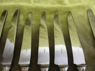 20th c french sterling silver (handles) 12 dessert knives rococo st Lapparra 6