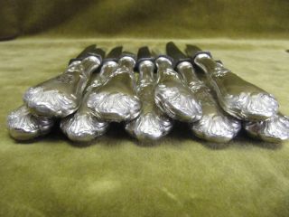 20th c french sterling silver (handles) 12 dessert knives rococo st Lapparra 8