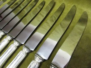 20th c french sterling silver (handles) 12 dinner knives rococo st Lapparra 875g 11