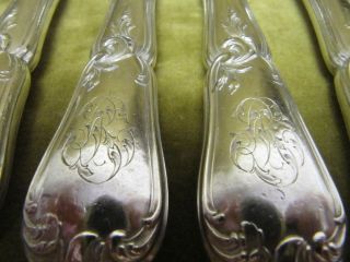 20th c french sterling silver (handles) 12 dinner knives rococo st Lapparra 875g 5