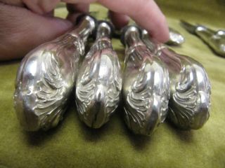 20th c french sterling silver (handles) 12 dinner knives rococo st Lapparra 875g 6