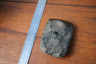 Unusual Old Aboriginal Stone Hand Axe With Ground Edge Very Tactile Patina