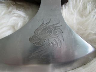Bearded Viking Axe With Dragon Head
