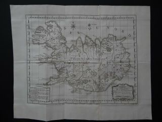 1758 Bellin Atlas Map Iceland - Carte De L 