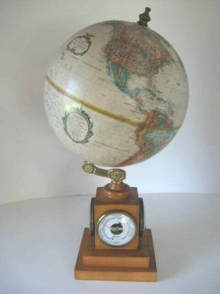 Vintage 9 " Replogle Globe,  World Classic Series W/ Thermometer,  Barometer