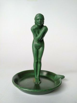 Max Le Verrier French Art Deco Sculptor Bronze Patinated Metal Ashtray Pin Dish