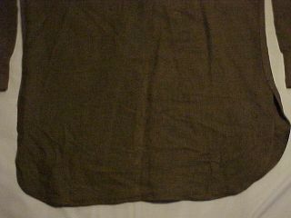 M1918 OD Shirt w/ Oblong Elbow Patches w/ Officer ' s Shoulder Straps 12