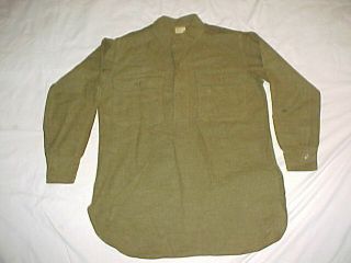 M1918 Od Shirt W/ Oblong Elbow Patches W/ Officer 