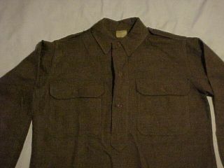 M1918 OD Shirt w/ Oblong Elbow Patches w/ Officer ' s Shoulder Straps 3
