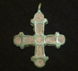 Knight Templar Bronze Cross With Enamel - Circa 11th - 12th Century Ad /952