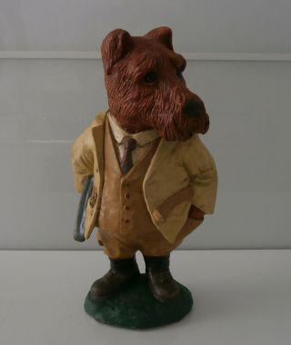 Rare Art Deco Novelty Chalkware ' Country Gent ' Dog Figurine - Stunning Piece 3
