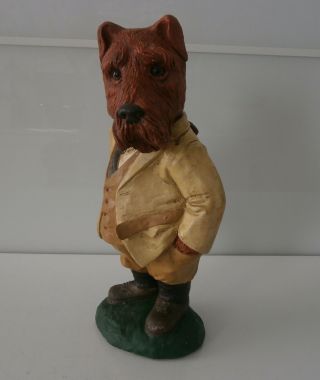 Rare Art Deco Novelty Chalkware ' Country Gent ' Dog Figurine - Stunning Piece 4