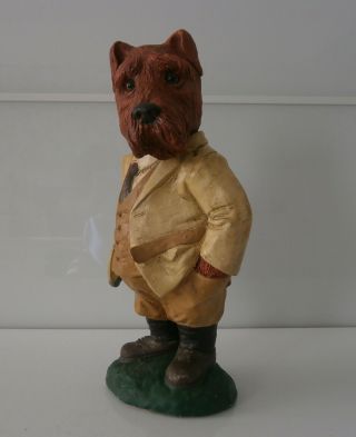 Rare Art Deco Novelty Chalkware ' Country Gent ' Dog Figurine - Stunning Piece 5