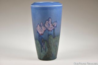 1927 No.  2101 Decorated Mat 7” H Vase By Rookwood Signed Sarah Elizabeth Coyne
