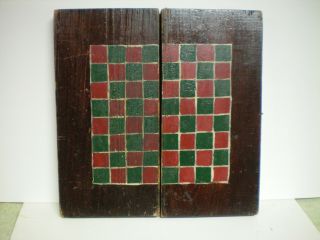 Antique Folding Checker Board Primitive