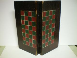 Antique Folding Checker Board Primitive 3