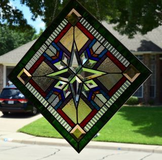 Mission Style Stained Glass Window Panel 