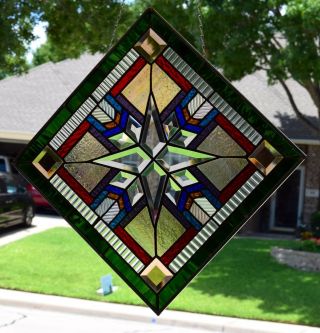 Mission Style Stained Glass Window Panel 
