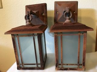 Arts And Crafts Entry Lamps - Mid Century - Price Is For Pair