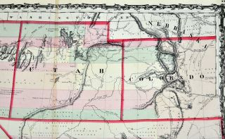 1860 Johnson Map Mexico Arizona Colorado Utah Nevada California 1st ed 4