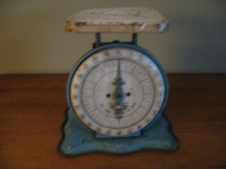 Antique Family Scale Deluxe,  Turquoise Blue Color,  Pelouze Mfg Co. ,  Chicago 115