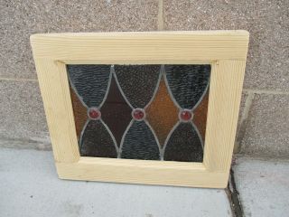 SMALL ANTIQUE AMERICAN STAINED GLASS WINDOW 16.  5 x 14 ARCHITECTURAL SALVAGE 4