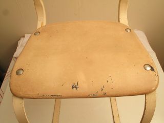 VTG IRONRITE HEALTH CHAIR BAUHAUS MCM JEAN PROUVE STYLE METAL WOOD GREAT CURVY 4