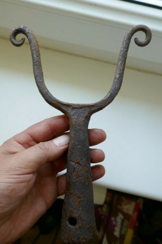 ANTIQUE curving musket fork,  