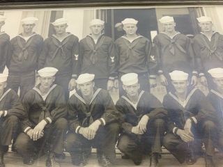 WWI 1918 US Navy Electrical School Graduating Class Framed Panoramic Photo 4