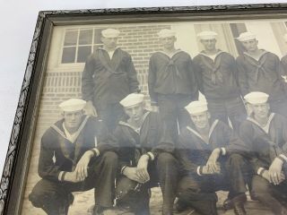 WWI 1918 US Navy Electrical School Graduating Class Framed Panoramic Photo 5