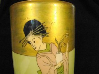 Large Ceramic Art Company American Belleek Artist Signed Japonaiserie Vase 4