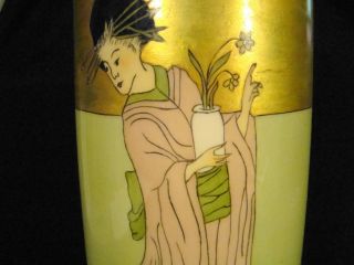 Large Ceramic Art Company American Belleek Artist Signed Japonaiserie Vase 5