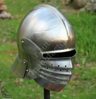 Medieval Bellows Face Sallet Helmet Crusader - Wallace - Helmet Reenactment Replicas
