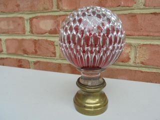 Antique Large Paperweight Style Art Glass Newel Post Finial