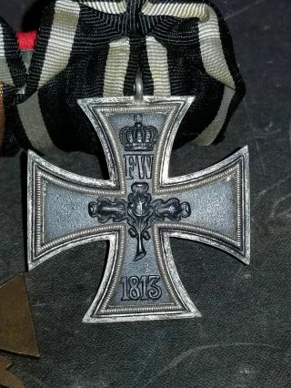 WWI German Medal Bar with WWI Iron Cross and Hindenburg Cross 5