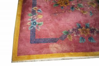 Chinese Art Deco Peking Rug NICHOLS Vintage Woven Wool Palace Rug (9 ' x 12 ') 3