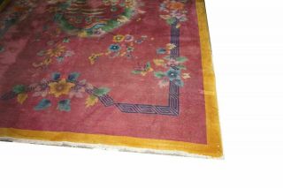 Chinese Art Deco Peking Rug NICHOLS Vintage Woven Wool Palace Rug (9 ' x 12 ') 5