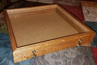 Vintage Wooden Glass Top Display Case W/double Locks