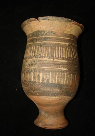 Ancient Painted Chalice Cup Jug From Early Bronze Age 3000bc