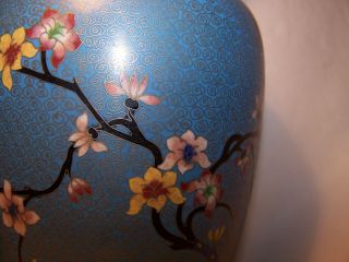 2 - SILVER WIRE ? Chinese Blue Cloisonne Enamel VaseS LOTUS & ROCKWORK FLOWERS 5