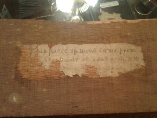 Antique Historic Labeled Wood Plank from Stockade at Seabrook Hampshire 1630 2