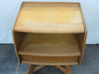 Mid - Century Modern Heywood Wakefield Side Table w/ Drawer - Natural Finish 8